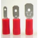 Flachstecker 0,5 bis 1,5 mm², rot isoliert; 6,35 mm...