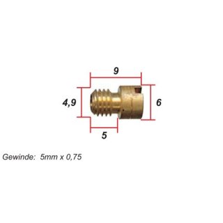 Hauptdüse für Mikuni, Kopf 6mm,  #42,5; Orig. Mikuni