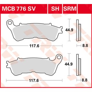 Bremsklötze TRW MCB776SV oder SBS 828HS