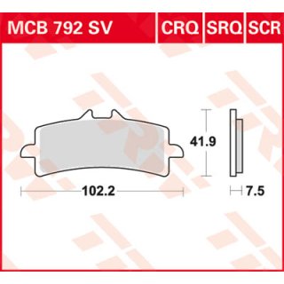 Bremsklötze TRW MCB792SV oder SBS 841HS