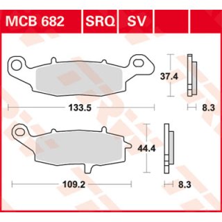 Bremsklötze TRW MCB682 oder SBS 705HF