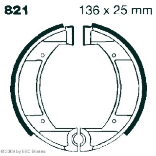 Bremsbacken EBC 821G; 136x25 mm